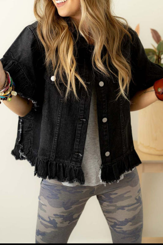Black jean jacket ( In stock)