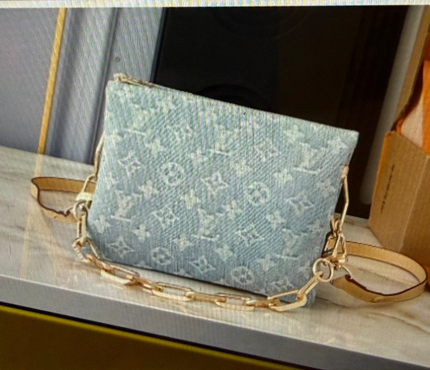 Denim LV gold chain