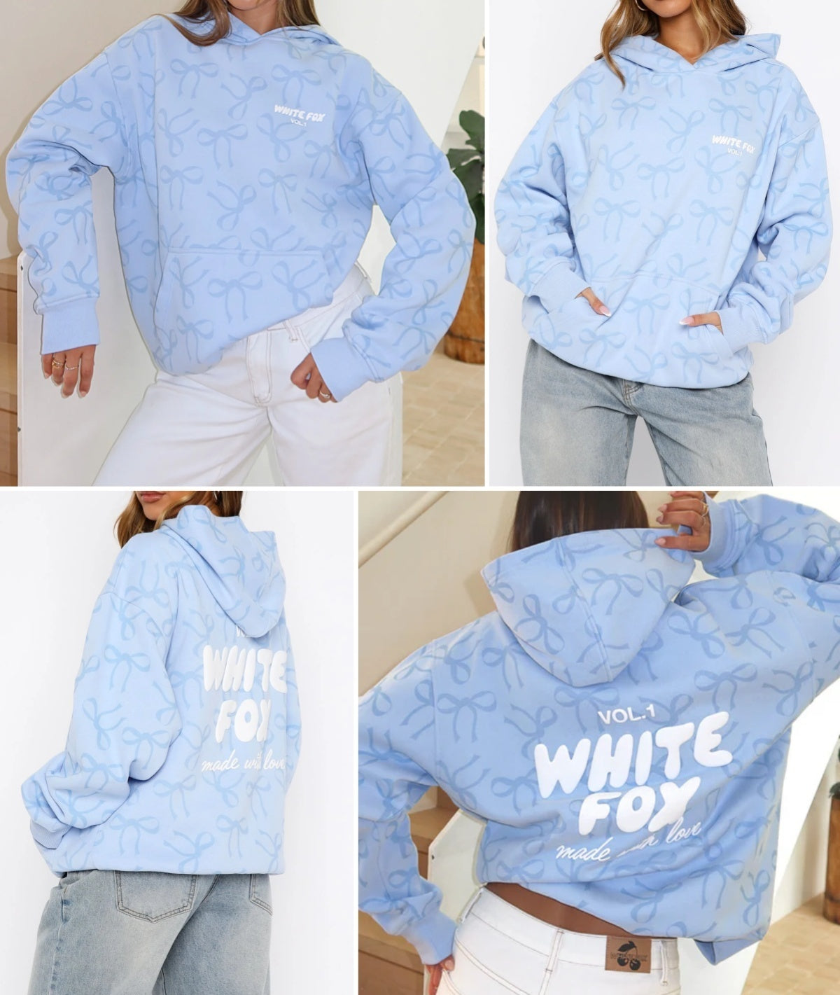WF Bow/print sweater (in stock)