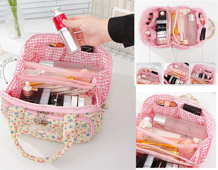 Quilted floral cosmetic bag (in stock )