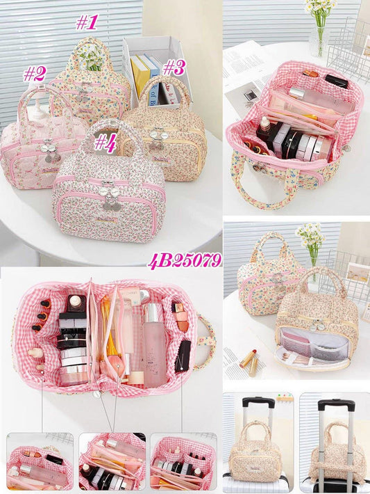 Quilted floral cosmetic bag (pre order)